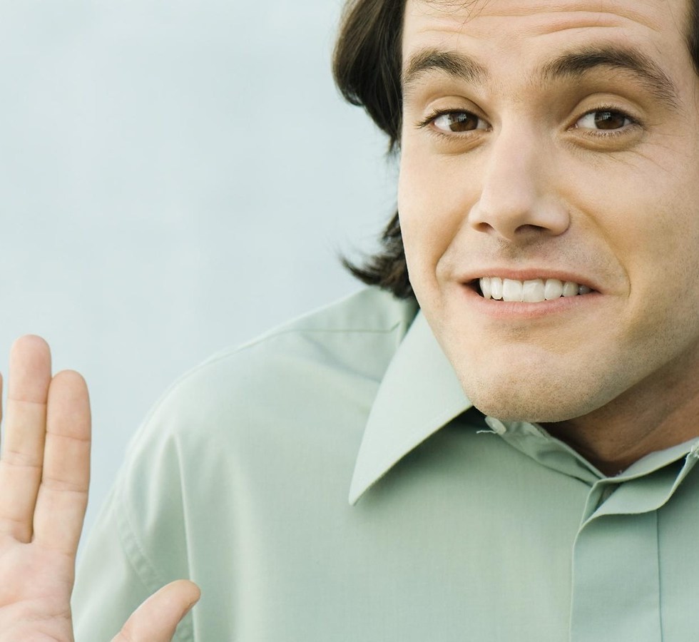 man caught talking to self